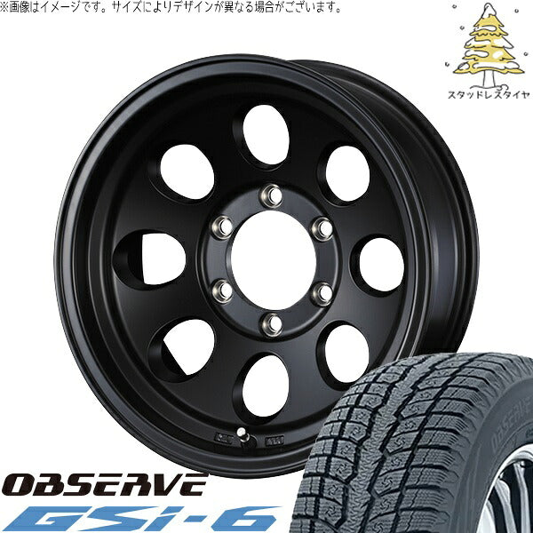 トーヨータイヤ オブザーブ Gsi-6 225/70R16 ＋ ジムライン タイプ2 マットブラック 16インチ 7J +38 5H114.3P スタッドレス・ホイール4本セット。1枚目。