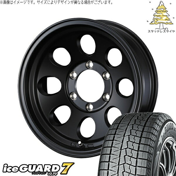 ヨコハマタイヤ アイスガードセブン IG70 205/65R16 ＋ ジムライン タイプ2 MBK 16インチ 7J +38 5H114.3P スタッドレス・ホイール4本セット。1枚目。