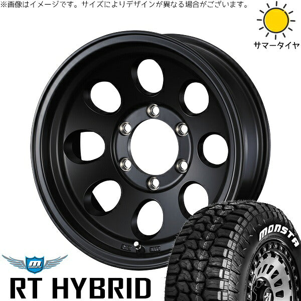 モンスタタイヤ RT ハイブリッド 185/85R16 ＋ ジムライン タイプ2 マットブラック 16インチ 5.5J +22 5H139.7P サマー・ホイール4本セット。1枚目。