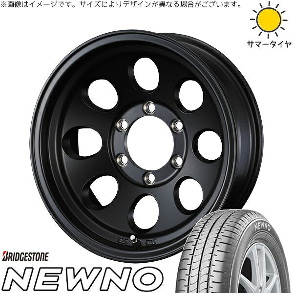 ブリヂストン ニューノ 205/65R16 ＋ ジムライン タイプ2 マットブラック 16インチ 7J +38 5H114.3P サマー・ホイール4本セット。1枚目。