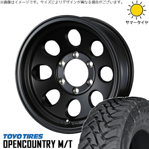 トーヨータイヤ オープンカントリー M/T 195R16 ＋ ジムライン タイプ2 マットブラック 16インチ 5.5J +22 5H139.7P サマー・ホイール4本セット。1枚目。