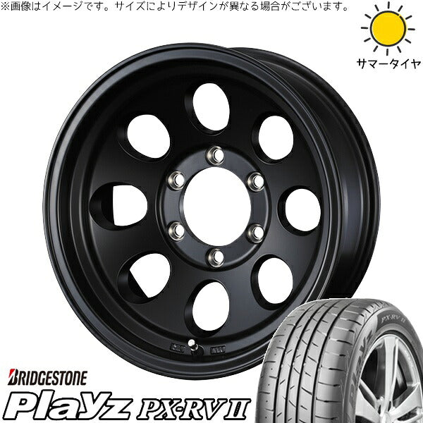 ブリヂストン プレイズ PX-RV2 205/65R16 ＋ ジムライン タイプ2 マットブラック 16インチ 7J +38 5H114.3P サマー・ホイール4本セット。1枚目。