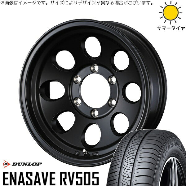 ダンロップ エナセーブ RV505 215/70R15 ＋ ジムライン タイプ2 マットブラック 15インチ 6J ±0 5H139.7P サマー・ホイール4本セット。1枚目。