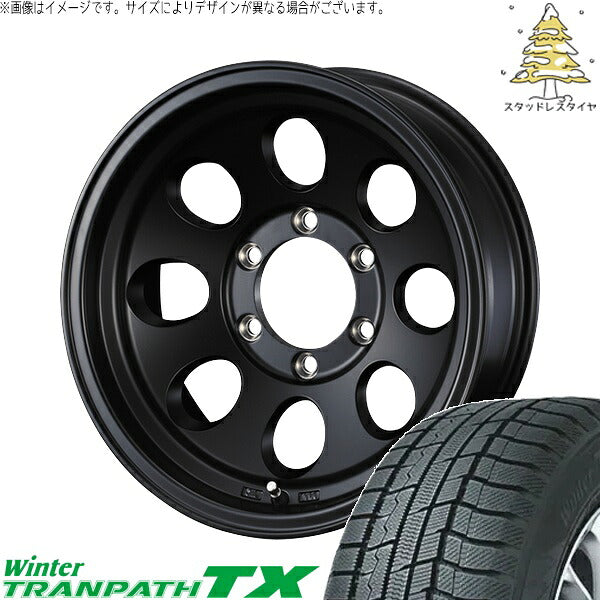 トーヨータイヤ ウィンタートランパス TX 215/70R16 ＋ ジムライン タイプ2 マットブラック 16インチ 6J -5 5H139.7P スタッドレス・ホイール4本セット。1枚目。