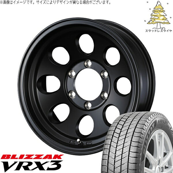 ブリヂストン ブリザック VRX3 205/70R15 ＋ ジムライン タイプ2 マットブラック 15インチ 6J ±0 5H139.7P スタッドレス・ホイール4本セット。1枚目。