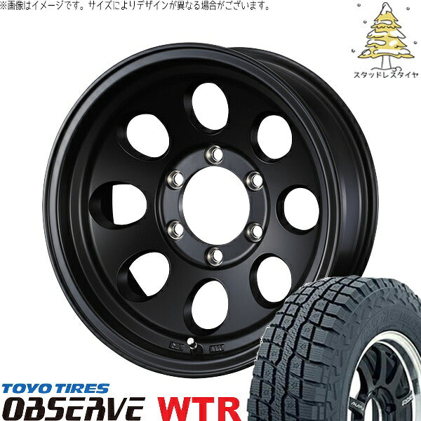 トーヨータイヤ オブザーブ W/T-R 235/85R16 ＋ ジムライン タイプ2 マットブラック 16インチ 6.5J +25 5H150P スタッドレス・ホイール4本セット。1枚目。