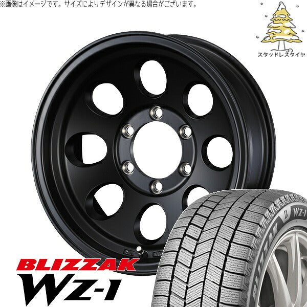 ブリヂストン ブリザック WZ-1 195/65R16 ＋ ジムライン タイプ2 MBK 16インチ 7J +38 5H114.3P スタッドレス・ホイール4本セット。1枚目。