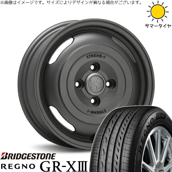 ブリヂストン レグノ GR-X3 165/65R14 ＋ エクストリームJ ジャーニー ガンブラック 14インチ 5J +30 4H100P サマー・ホイール4本セット。1枚目。