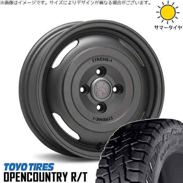 トーヨータイヤ オープンカントリー R/T 145/80R12 ＋ エクストリームJ ジャーニー ガンブラック 12インチ 4.00B +42 4H100P サマー・ホイール4本セット。1枚目。