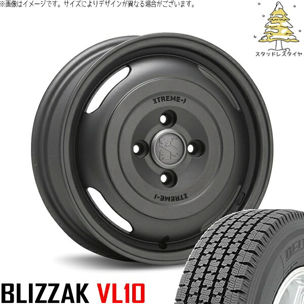 ブリヂストン ブリザック VL10 (BLIZZAK VL10) 165/80R14 ＋ エクストリームJ ジャーニー ガンブラック 14インチ 5J +48 5H114.3P スタッドレス・ホイール4本セット。1枚目。