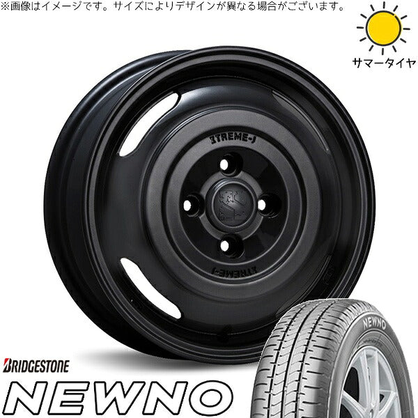 ブリヂストン ニューノ 165/65R14 ＋ エクストリームJ ジャーニー サテンブラック 14インチ 4.5J +43 4H100P サマー・ホイール4本セット。1枚目。