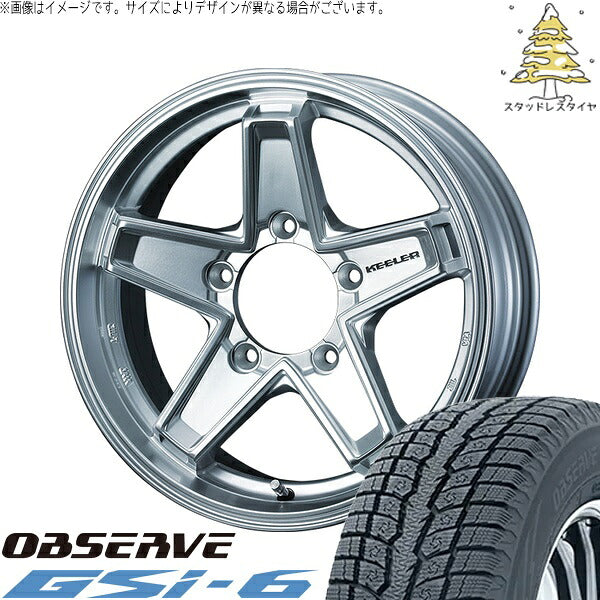 トーヨータイヤ オブザーブ Gsi-6 175/80R16 ＋ キーラータクティクス ハイパーシルバー 16インチ 5.5J +22 5H139.7P スタッドレス・ホイール4本セット。1枚目。