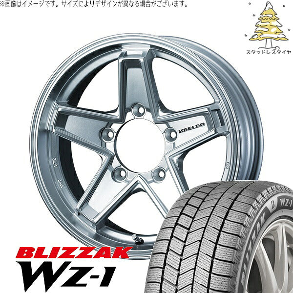 ブリヂストン ブリザック WZ-1 215/70R16 ＋ キーラータクティクス ハイパーシルバー 16インチ 5.5J +22 5H139.7P スタッドレス・ホイール4本セット。1枚目。