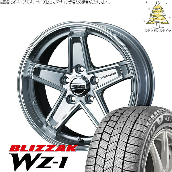 ブリヂストン ブリザック WZ-1 (BLIZZAK WZ-1) 195/60R17 ＋ キーラータクティクス ハイパーシルバー 17インチ 7.0J +38 5H114.3P スタッドレス・ホイール4本セット。1枚目。