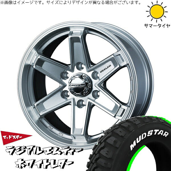 マッドスター ラジアル M/T (RADIAL M/T) 215/70R16 ＋ キーラータクティクス ハイパーシルバー 16インチ 6.5J +38 6H139.7P サマー・ホイール4本セット。1枚目。