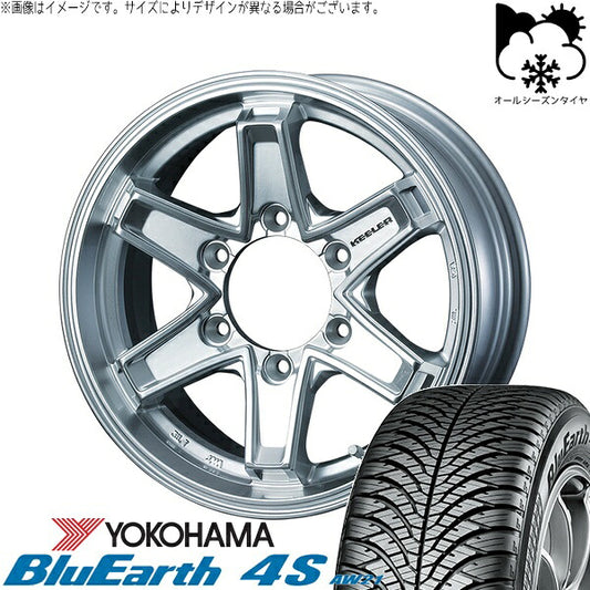 ヨコハマタイヤ ブルーアース4S AW21 215/65R16 ＋ キーラータクティクス ハイパーシルバー 16インチ 6.5J +38 6H139.7P オールシーズン・ホイール4本セット。1枚目。