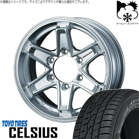 トーヨータイヤ セルシアス 215/65R16 ＋ キーラータクティクス ハイパーシルバー 16インチ 6.5J +38 6H139.7P オールシーズン・ホイール4本セット。1枚目。