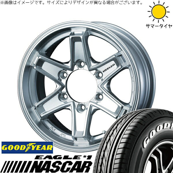 グッドイヤー イーグル ナスカー 195/80R15 ＋ キーラータクティクス ハイパーシルバー 15インチ 6J +33 6H139.7P サマー・ホイール4本セット。1枚目。