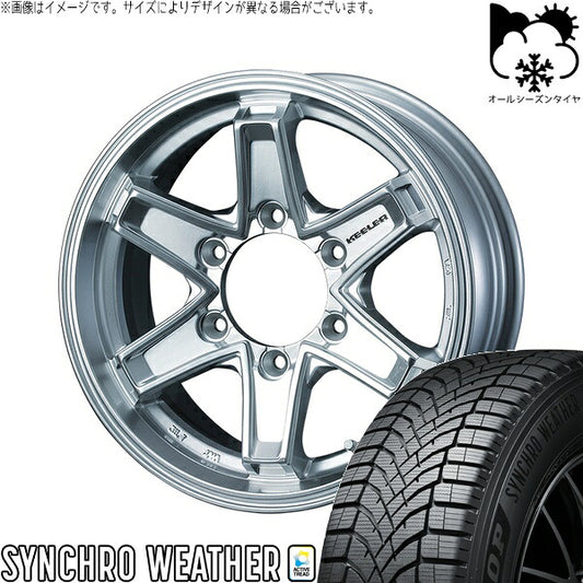 ダンロップ シンクロウェザー 215/65R16 ＋ キーラータクティクス ハイパーシルバー 16インチ 6.5J +38 6H139.7P オールシーズン・ホイール4本セット。1枚目。