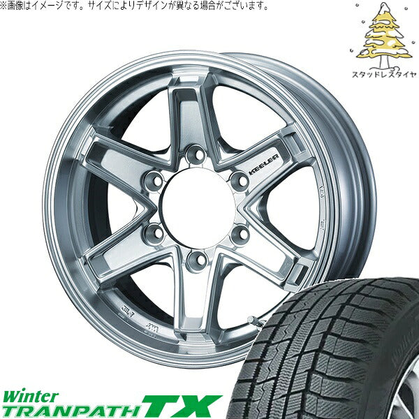 トーヨータイヤ ウィンタートランパス TX 215/70R15 ＋ キーラータクティクス ハイパーシルバー 15インチ 6J +33 6H139.7P スタッドレス・ホイール4本セット。1枚目。