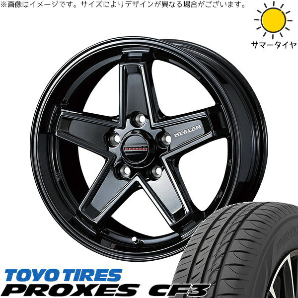 トーヨータイヤ プロクセス CF3 215/55R17 ＋ キーラータクティクス グロスブラック 17インチ 7J +38 5H114.3P サマー・ホイール4本セット。1枚目。