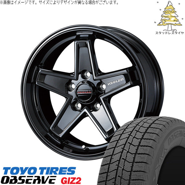 トーヨータイヤ OBSERVE 215/50R17 ＋ キーラータクティクス グロスブラック 17インチ 7J +38 5H114.3P スタッドレス・ホイール4本セット。1枚目。