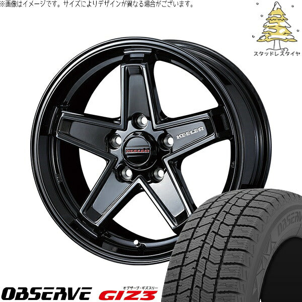トーヨータイヤ オブザーブ ギズスリー (OBSERVE GIZ3) 205/55R16 ＋ キーラータクティクス グロスブラック 16インチ 7.0J +38 5H114.3P スタッドレス・ホイール4本セット。1枚目。