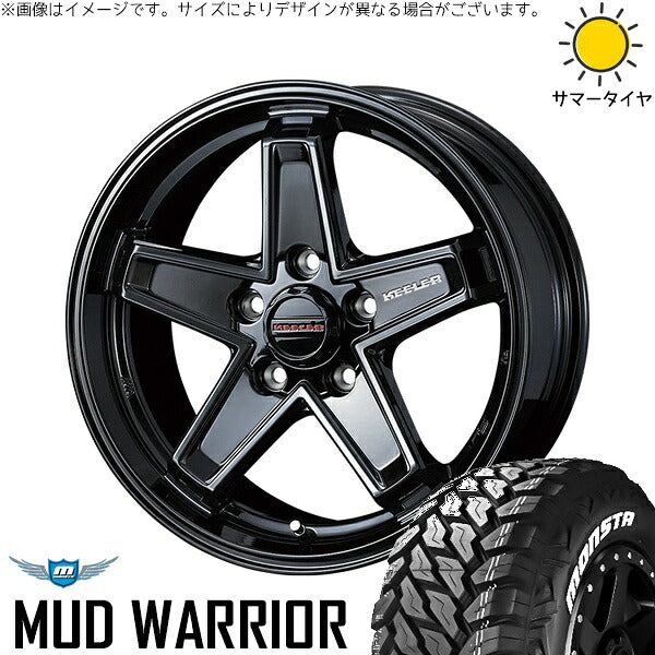 モンスタタイヤ マッドウォーリアー (MUD WARRIOR) 235/70R16 ＋ キーラータクティクス グロスブラック 16インチ 7J +38 5H114.3P サマー・ホイール4本セット。1枚目。