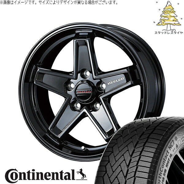 コンチネンタル ノースコンタクト セブン (NorthContact7) 215/50R17 ＋ キーラータクティクス グロスブラック 17インチ 7.0J +38 5H114.3P スタッドレス・ホイール4本セット。1枚目。