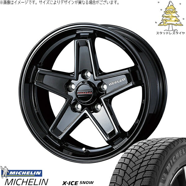 ミシュラン エックスアイス スノー (X-ICE SNOW) 225/45R17 ＋ キーラータクティクス グロスブラック 17インチ 7.0J +38 5H114.3P スタッドレス・ホイール4本セット。1枚目。