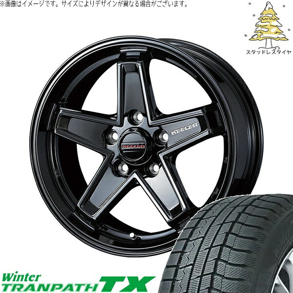 トーヨータイヤ ウィンタートランパス TX (WinterTRANPATH TX) 215/55R17 ＋ キーラータクティクス グロスブラック 17インチ 7.0J +38 5H114.3P スタッドレス・ホイール4本セット。1枚目。