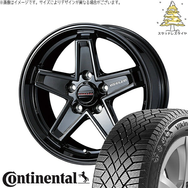 コンチネンタル バイキングコンタクト セブン (VikingContact7) 205/65R16 ＋ キーラータクティクス グロスブラック 16インチ 7.0J +38 5H114.3P スタッドレス・ホイール4本セット。1枚目。