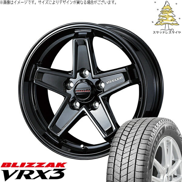 ブリヂストン ブリザック VRX3 (BLIZZAK VRX3) 195/60R17 ＋ キーラータクティクス グロスブラック 17インチ 7.0J +38 5H114.3P スタッドレス・ホイール4本セット。1枚目。