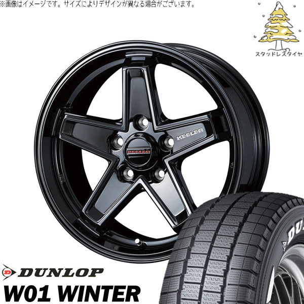 ダンロップ W01 WINTER 215/65R16 ＋ キーラータクティクス グロスブラック 16インチ 7J +38 5H114.3P スタッドレス・ホイール4本セット。1枚目。