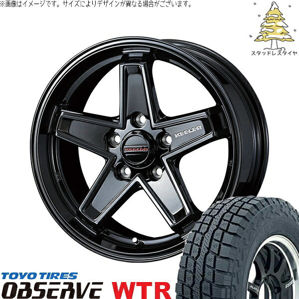 トーヨータイヤ オブザーブ W/T-R (OBSERVE WTR) 225/70R16 ＋ キーラータクティクス グロスブラック 16インチ 7.0J +38 5H114.3P スタッドレス・ホイール4本セット。1枚目。