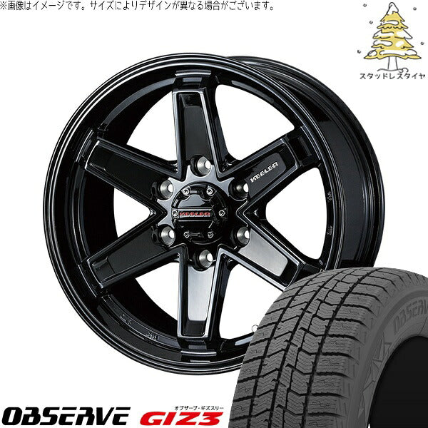 トーヨータイヤ オブザーブ ギズスリー (OBSERVE GIZ3) 215/65R16 ＋ キーラータクティクス グロスブラック 16インチ 6.5J +38 6H139.7P スタッドレス・ホイール4本セット。1枚目。