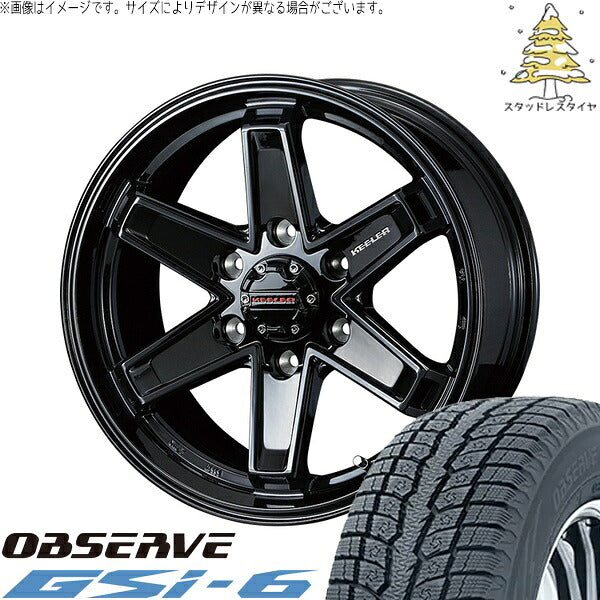 トーヨータイヤ オブザーブ Gsi-6 (OBSERVE Gsi-6) 195/80R15 ＋ キーラータクティクス グロスブラック 15インチ 5.5J +42 6H139.7P スタッドレス・ホイール4本セット。1枚目。