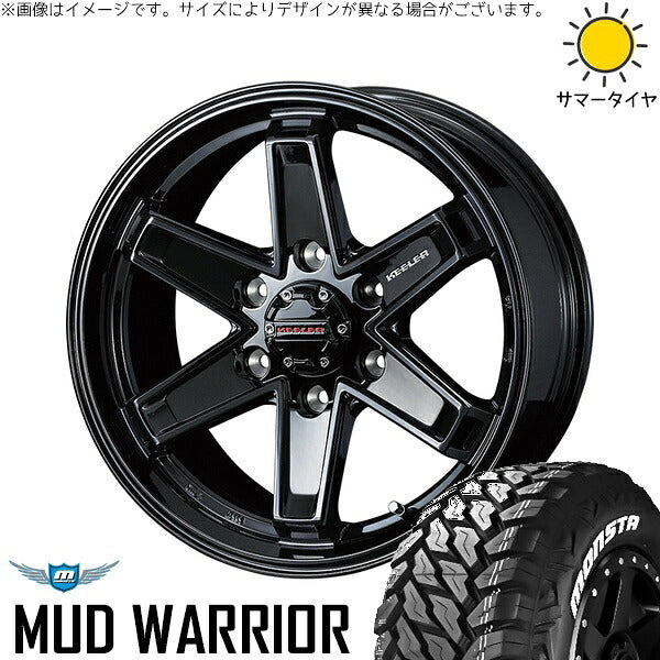 モンスタタイヤ マッドウォーリアー (MUD WARRIOR) 285/60R18 ＋ キーラータクティクス グロスブラック 18インチ 8J +25 6H139.7P サマー・ホイール4本セット。1枚目。