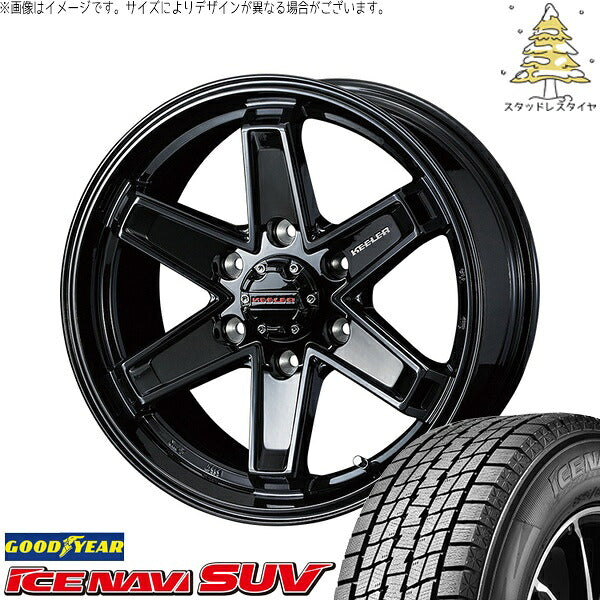 グッドイヤー アイスナビ SUV (ICENAVI SUV) 195/80R15 ＋ キーラータクティクス グロスブラック 15インチ 6J +33 6H139.7P スタッドレス・ホイール4本セット。1枚目。