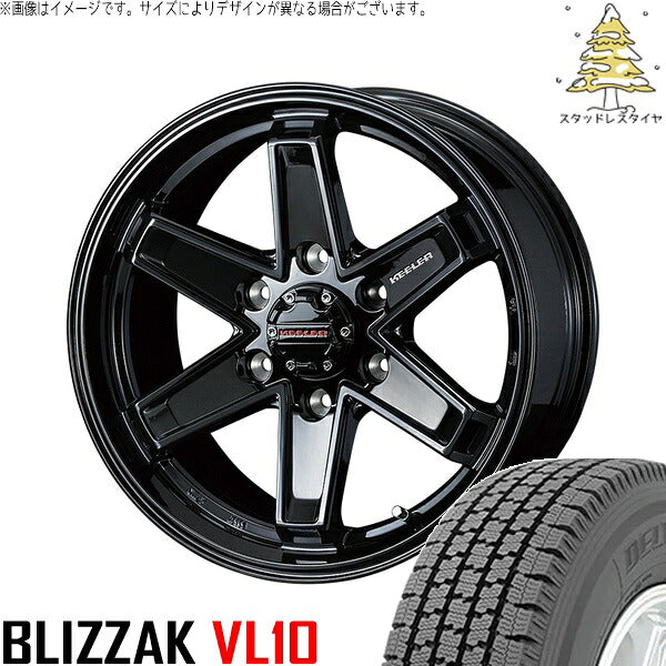 ブリヂストン ブリザック VL10 (BLIZZAK VL10) 195/80R15 ＋ キーラータクティクス グロスブラック 15インチ 5.5J +42 6H139.7P スタッドレス・ホイール4本セット。1枚目。
