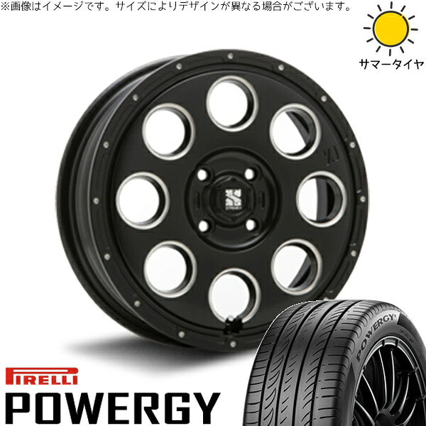 ピレリ パワジー 175/65R15 ＋ エクストリームJ KK03 サテンブラックミルド 15インチ 4.5J +45 4H100P サマー・ホイール4本セット。1枚目。