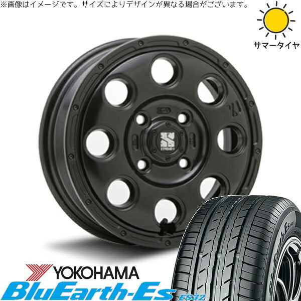 ヨコハマタイヤ ブルーアース ES32 165/50R15 ＋ エクストリームJ KK03 サテンブラック 15インチ 4.5J +45 4H100P サマー・ホイール4本セット。1枚目。