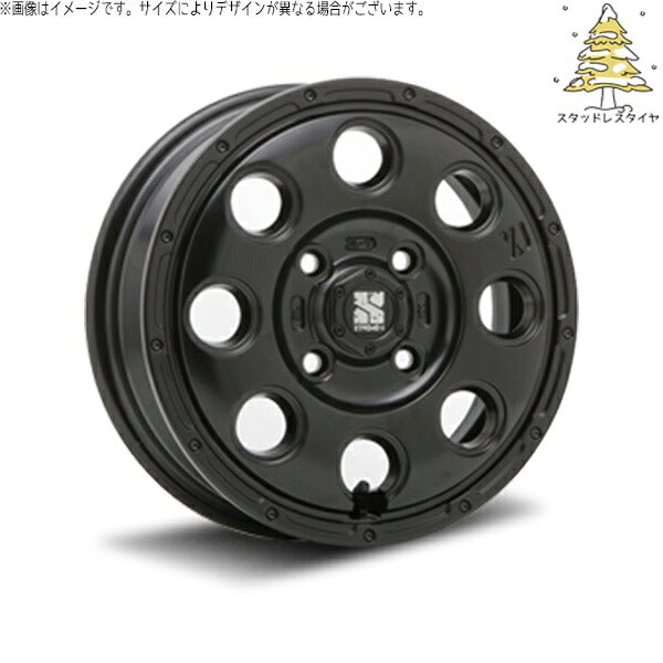 輸入スタッドレスタイヤ（銘柄指定不可） 175/65R15 ＋ エクストリームJ KK03 サテンブラック 15インチ 4.5J +45 4H100P ホイール4本セット。1枚目。