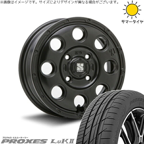 トーヨータイヤ プロクセス LuK2 165/55R15 ＋ エクストリームJ KK03 サテンブラック 15インチ 4.5J +45 4H100P サマー・ホイール4本セット。1枚目。