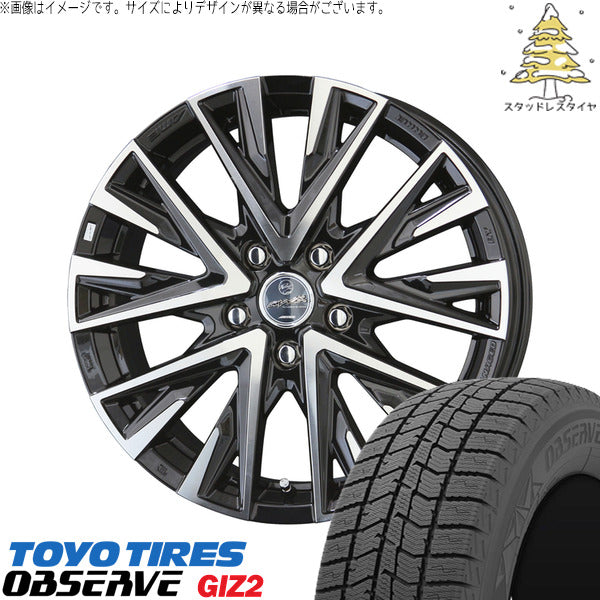 トーヨータイヤ OBSERVE 175/60R16 ＋ スマック レジーナ サファイアブラックポリッシュ 16インチ 5.5J +49 4H100P スタッドレス・ホイール4本セット。1枚目。
