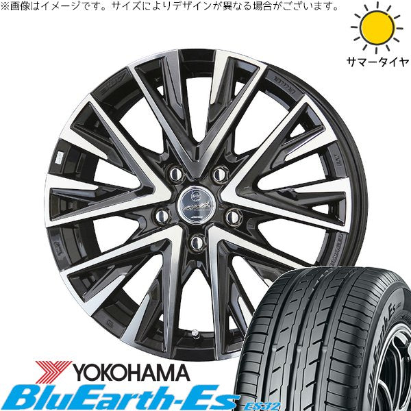 ヨコハマタイヤ ブルーアース ES32 205/60R16 ＋ スマック レジーナ サファイアブラックポリッシュ 16インチ 6.5J +38 5H114.3P サマー・ホイール4本セット。1枚目。
