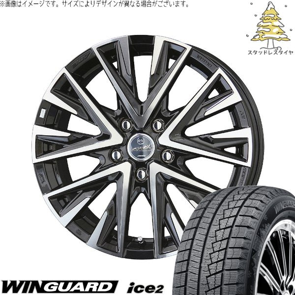 ネクセン ウィンガード アイス2 215/50R17 ＋ スマック レジーナ サファイアブラックポリッシュ 17インチ 7J +48 5H114.3P スタッドレス・ホイール4本セット。1枚目。