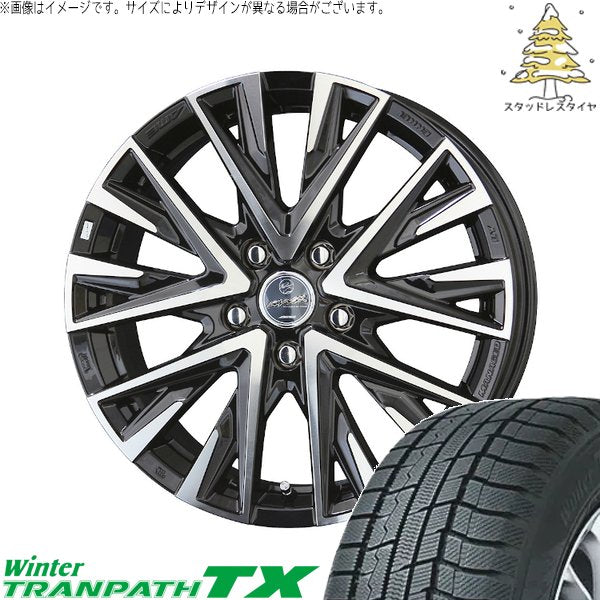 トーヨータイヤ ウィンタートランパス TX 225/55R17 ＋ スマック レジーナ サファイアブラックポリッシュ 17インチ 7J +48 5H114.3P スタッドレス・ホイール4本セット。1枚目。