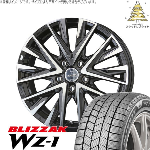 ブリヂストン ブリザック WZ-1 215/50R17 ＋ スマック レジーナ サファイアブラックポリッシュ 17インチ 7J +38 5H114.3P スタッドレス・ホイール4本セット。1枚目。
