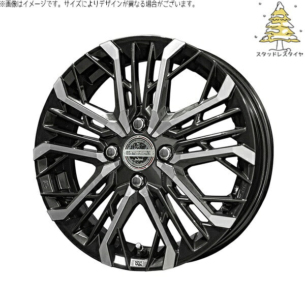 輸入スタッドレスタイヤ（銘柄指定不可） 175/65R15 ＋ シュタイナー LGX ブラックポリッシュ 15インチ 4.5J +45 4H100P ホイール4本セット。1枚目。